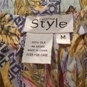 FINAL PRICE California Style 100% silk floral print cropped/ankle pants